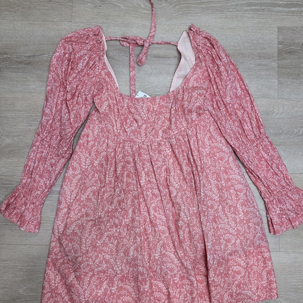 Anthropologie Pink Floral Mini Dress